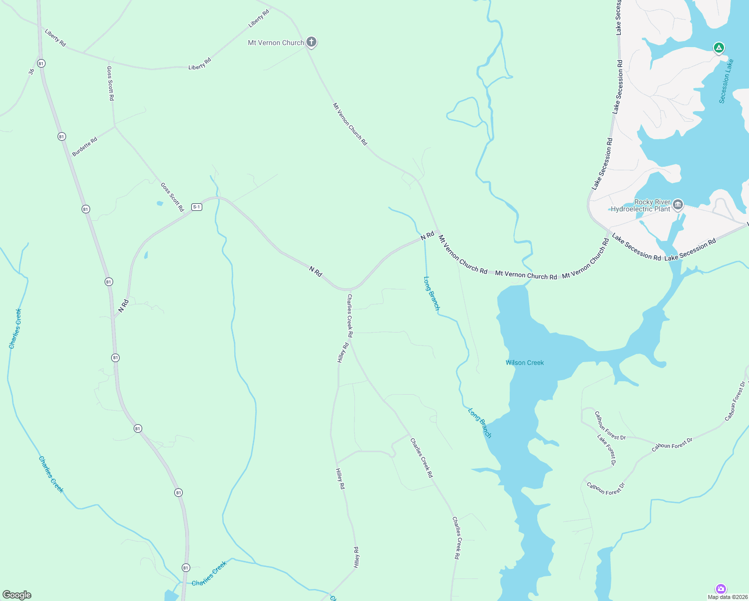 map of restaurants, bars, coffee shops, grocery stores, and more near 40 Plantation Drive in Iva