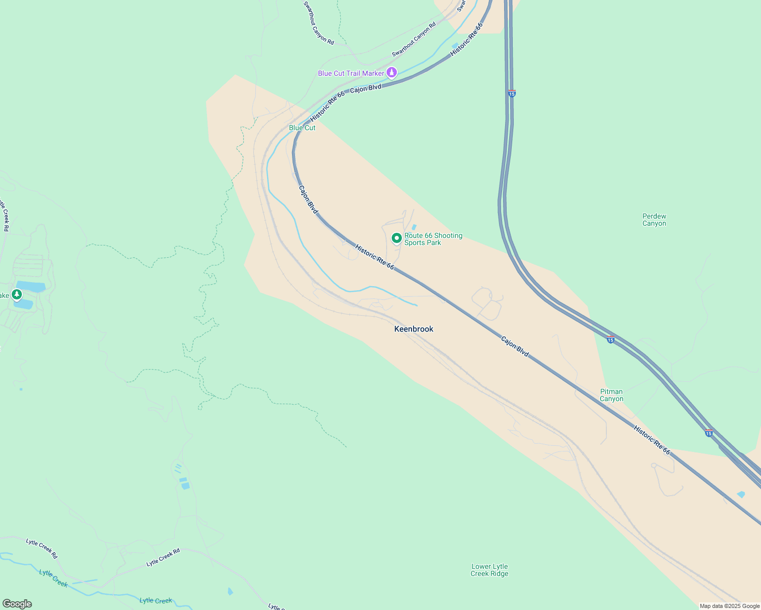 map of restaurants, bars, coffee shops, grocery stores, and more near 15787 Keenbrook Road in San Bernardino