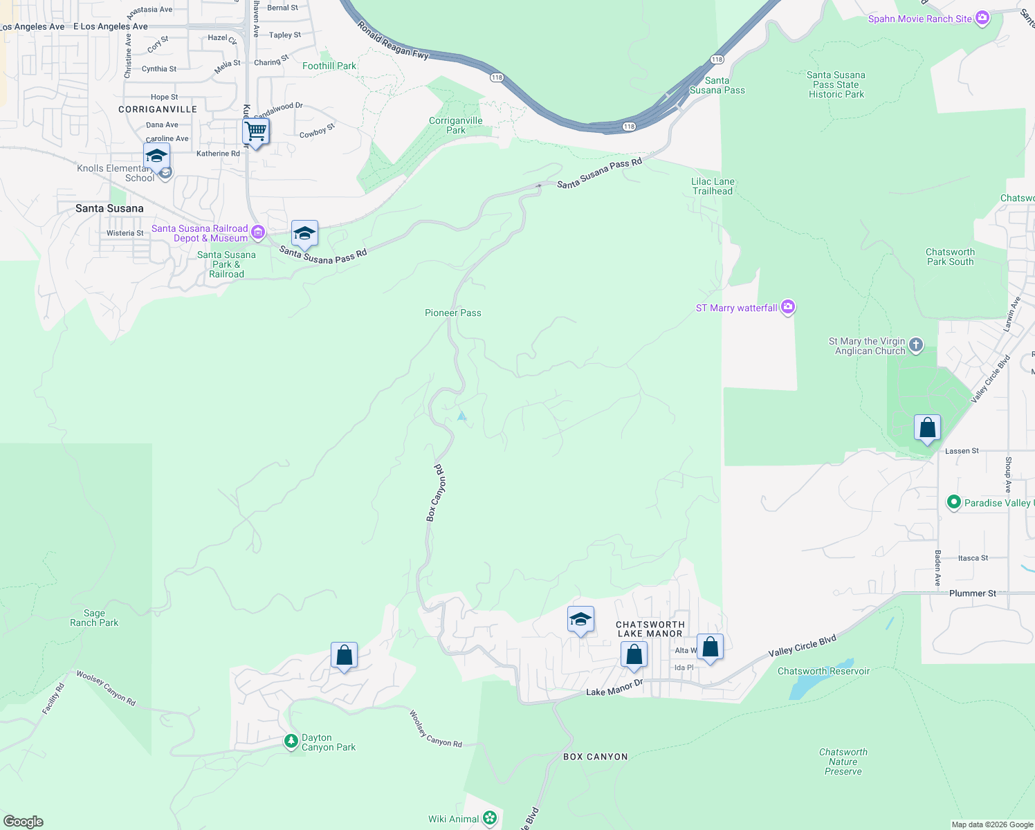 map of restaurants, bars, coffee shops, grocery stores, and more near 7254 Studio Road in Ventura County