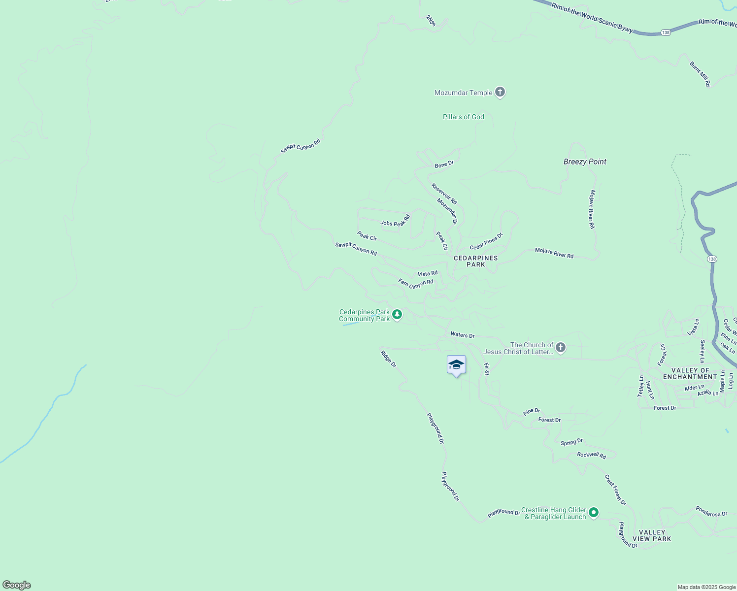 map of restaurants, bars, coffee shops, grocery stores, and more near 21530 Devils Canyon Road in San Bernardino County