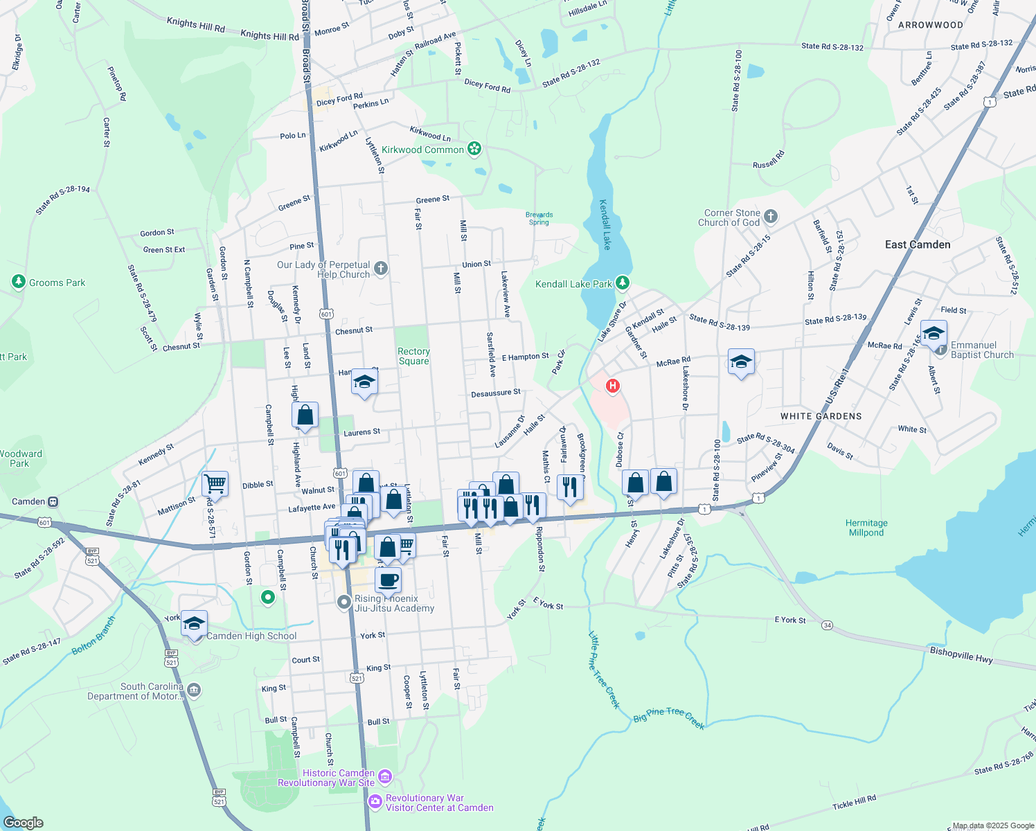 map of restaurants, bars, coffee shops, grocery stores, and more near 91 Upton Ct in Camden