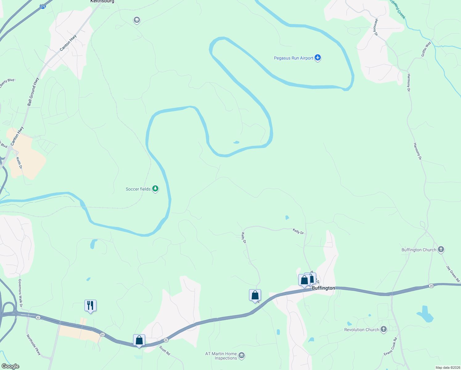 map of restaurants, bars, coffee shops, grocery stores, and more near 1423 Bishop Drive in Canton