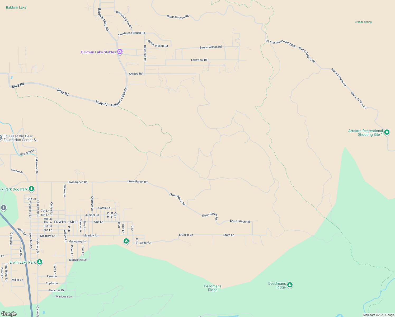 map of restaurants, bars, coffee shops, grocery stores, and more near Fourth Street in Big Bear