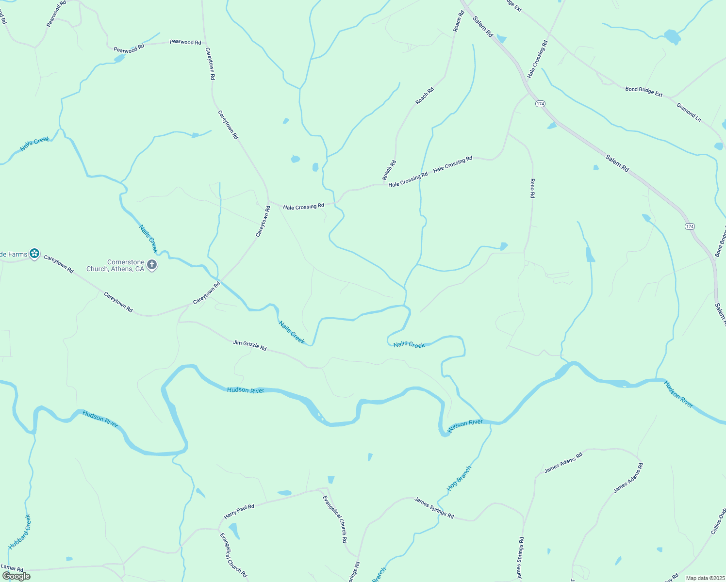 map of restaurants, bars, coffee shops, grocery stores, and more near 618 Nails Creek Road in Royston
