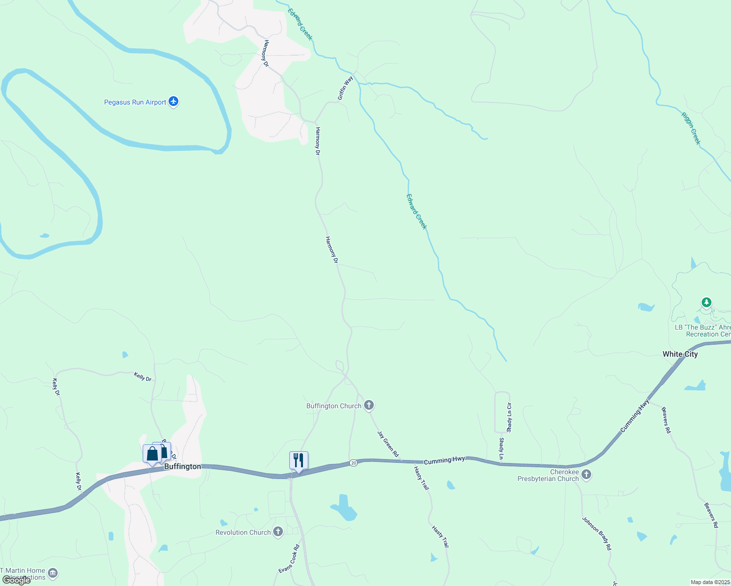 map of restaurants, bars, coffee shops, grocery stores, and more near 830 White Stag Lane in Canton