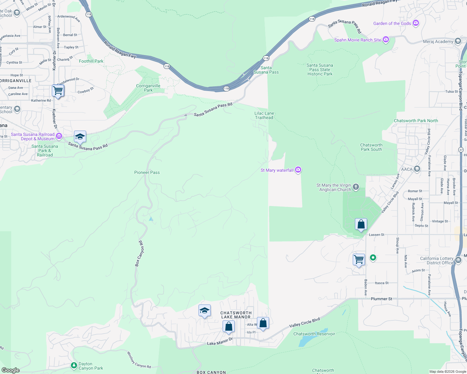 map of restaurants, bars, coffee shops, grocery stores, and more near 7821 Mesa Drive in Simi Valley