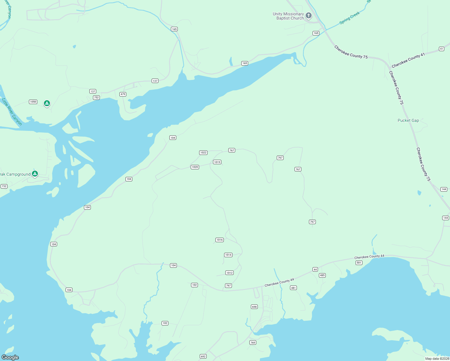 map of restaurants, bars, coffee shops, grocery stores, and more near 1080 County Road 767 in Cedar Bluff
