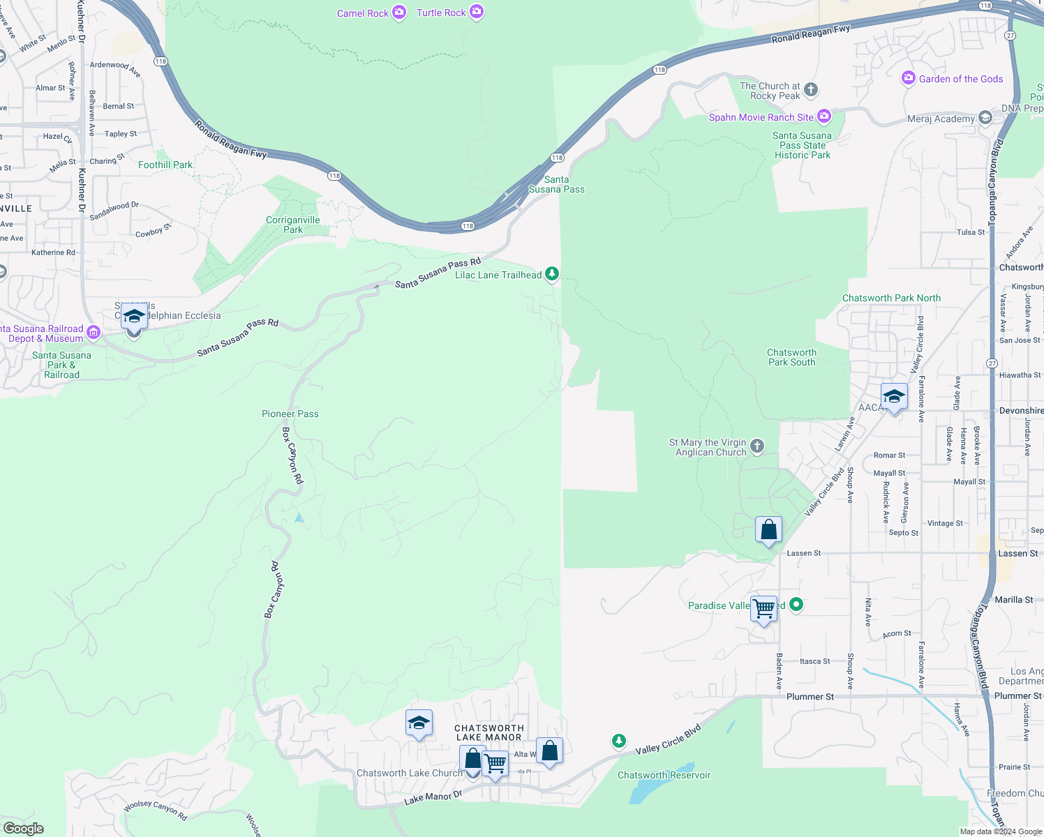 map of restaurants, bars, coffee shops, grocery stores, and more near 7815 Mesa Drive in Simi Valley