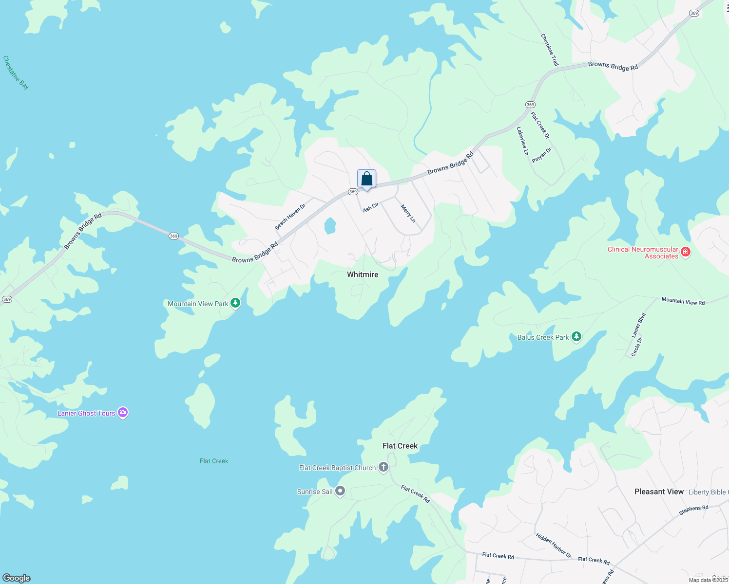 map of restaurants, bars, coffee shops, grocery stores, and more near 5383 Whitmire Drive in Gainesville