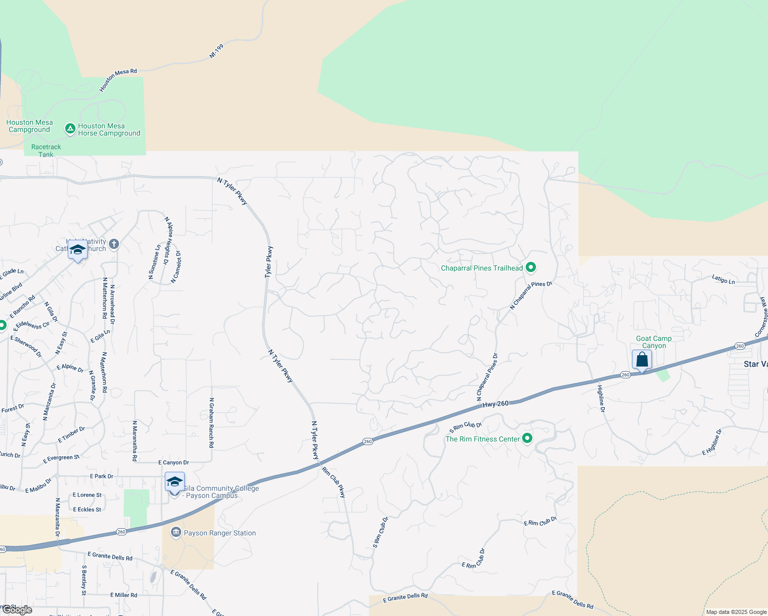 map of restaurants, bars, coffee shops, grocery stores, and more near 2102 East Filaree Circle in Payson