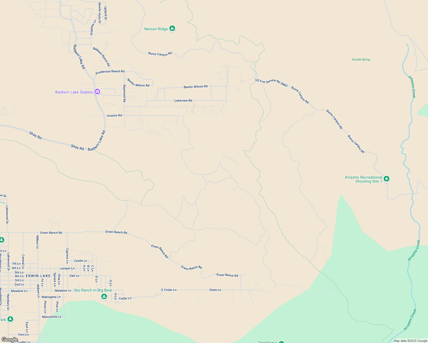 map of restaurants, bars, coffee shops, grocery stores, and more near Avenue K in Big Bear