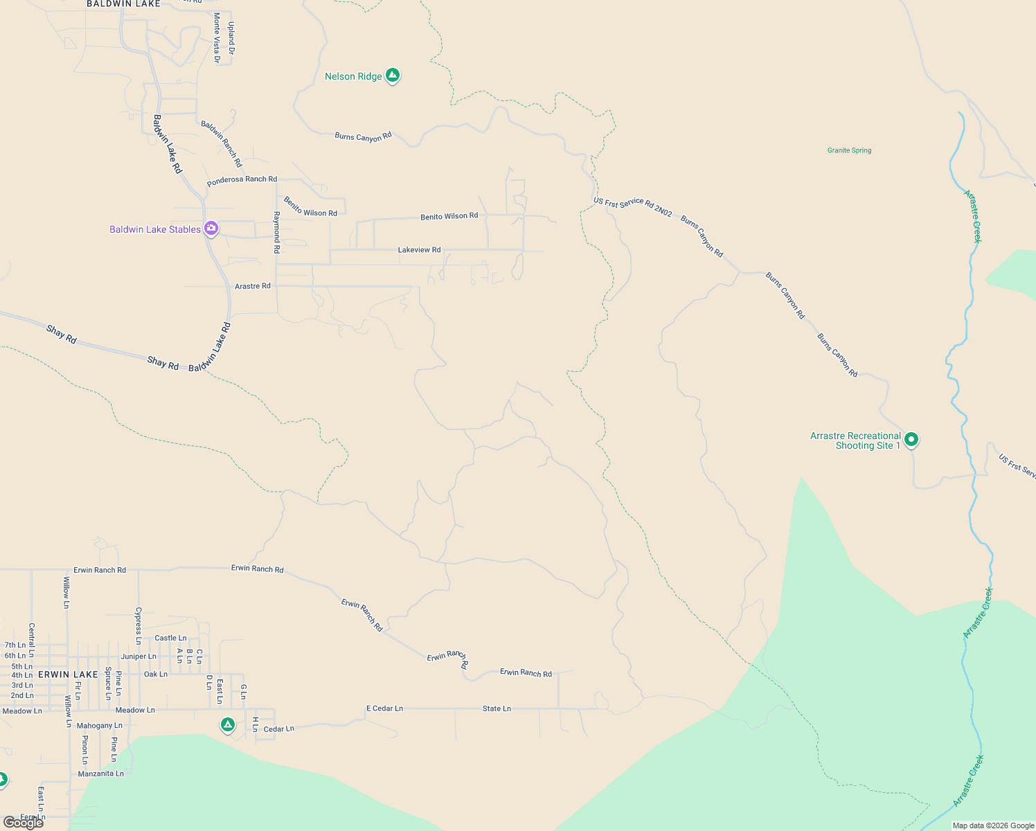 map of restaurants, bars, coffee shops, grocery stores, and more near Second Street in Big Bear