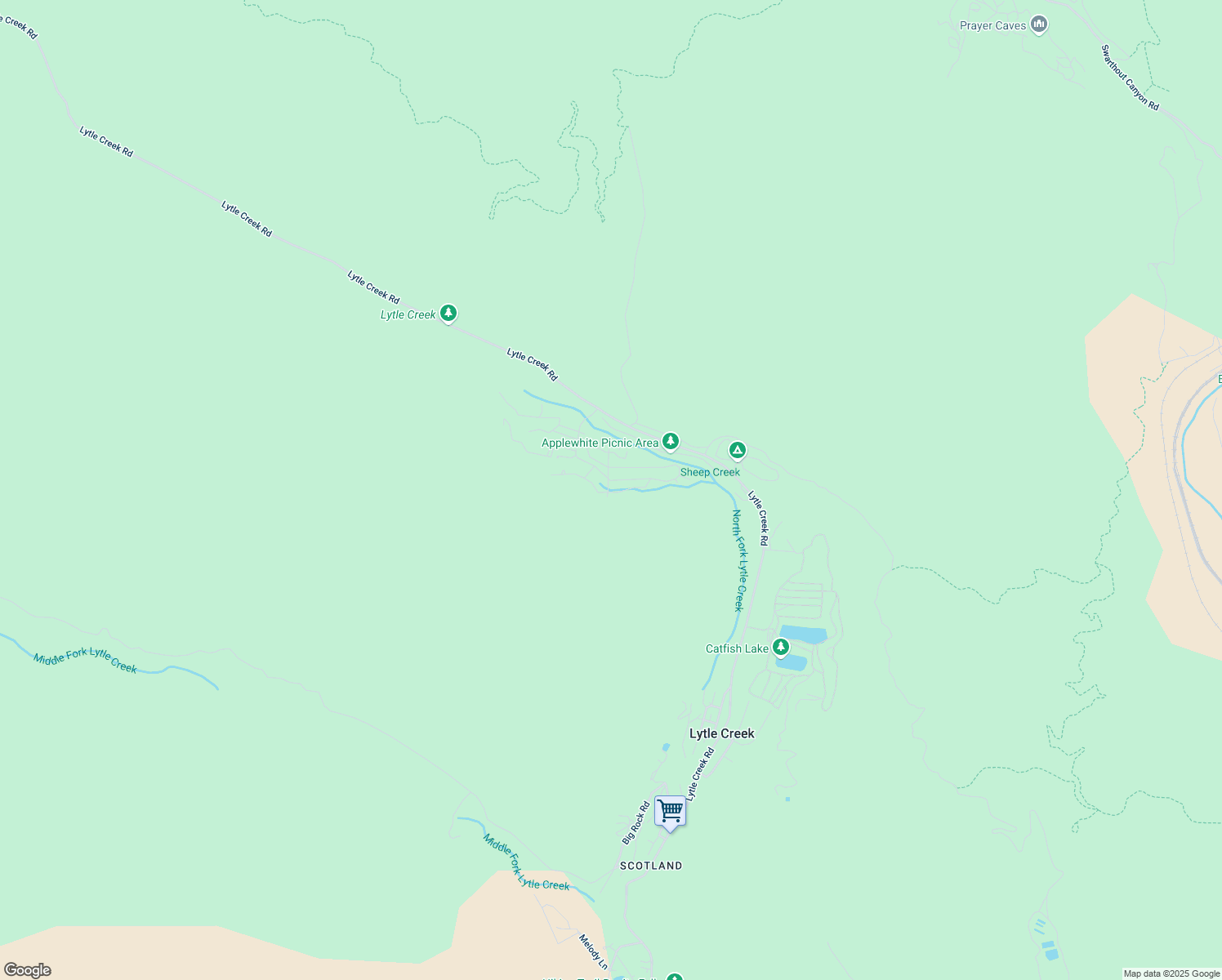 map of restaurants, bars, coffee shops, grocery stores, and more near 13954 Hazel Drive in Lytle Creek