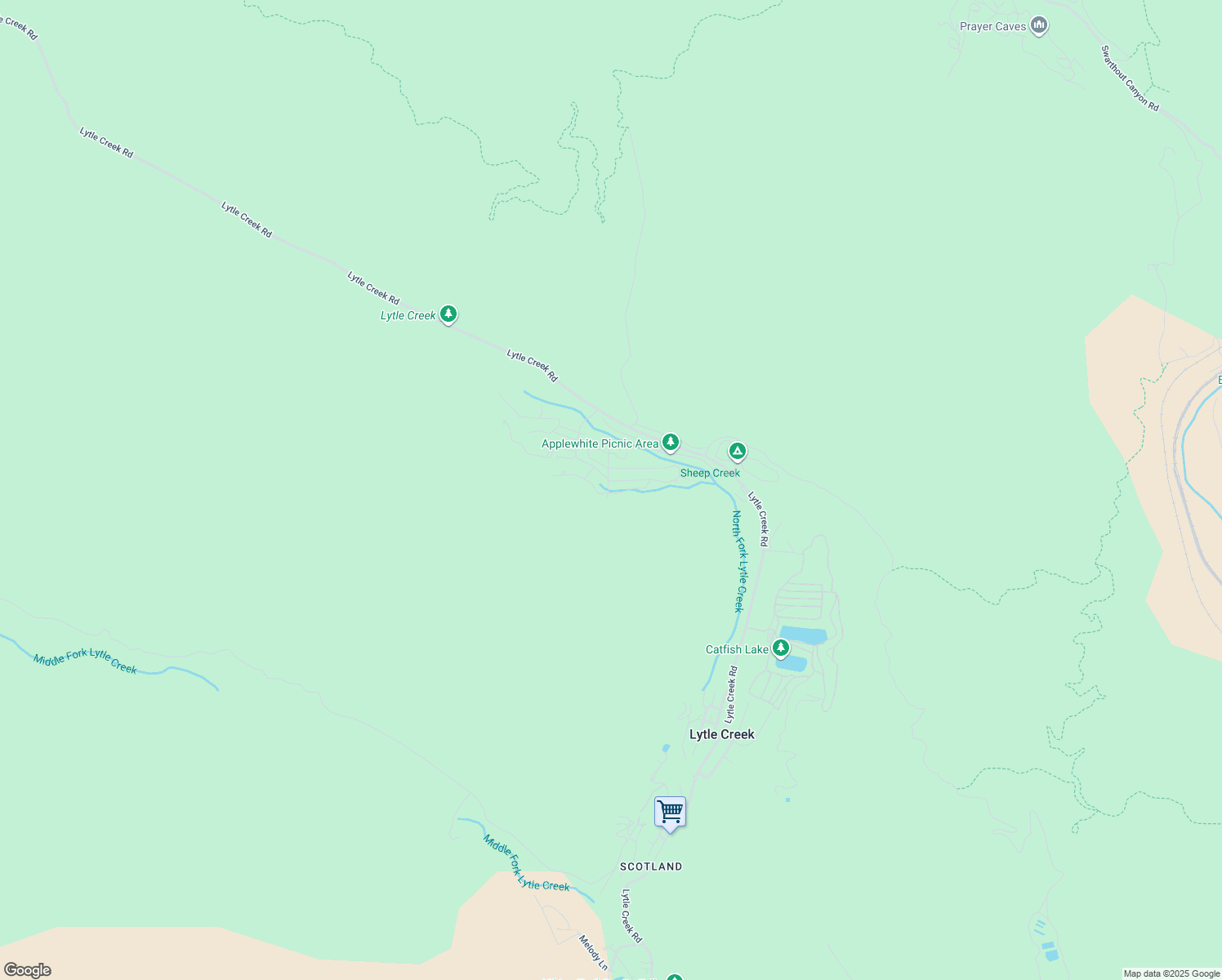 map of restaurants, bars, coffee shops, grocery stores, and more near 13954 Hazel Drive in Lytle Creek