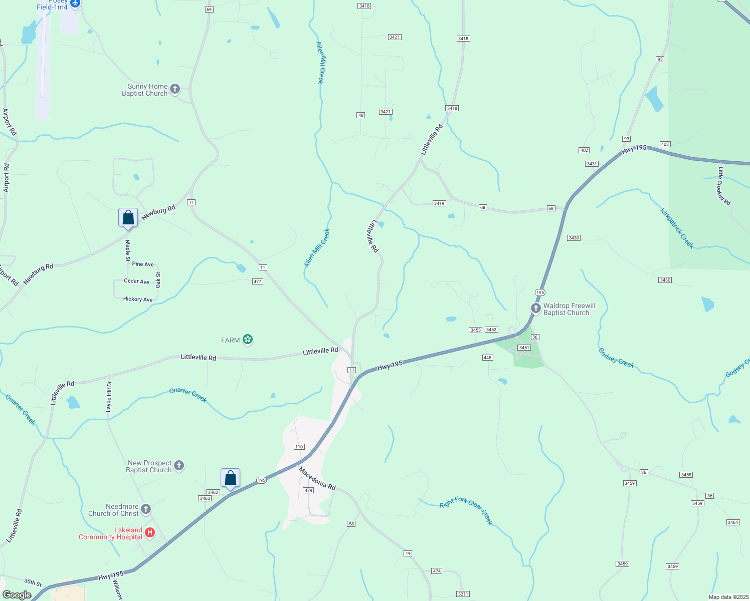 map of restaurants, bars, coffee shops, grocery stores, and more near 424 Littleville Road in Haleyville