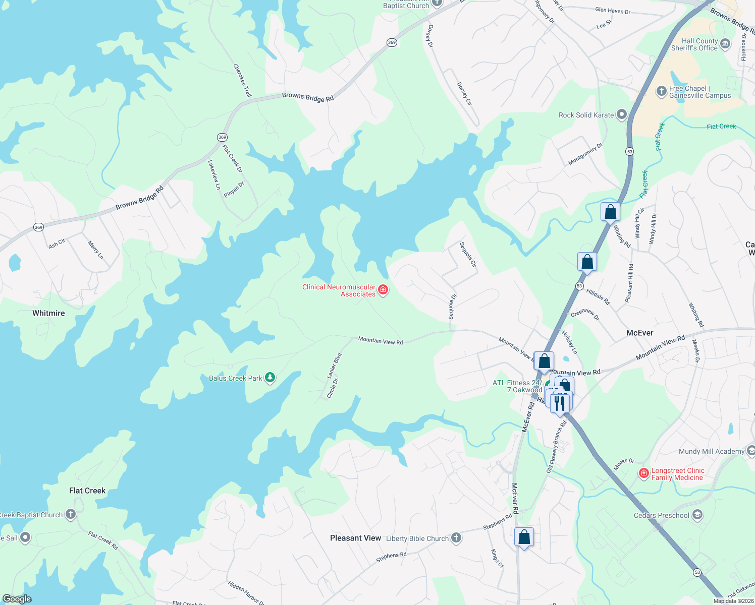 map of restaurants, bars, coffee shops, grocery stores, and more near 4460 T Moore Road in Oakwood