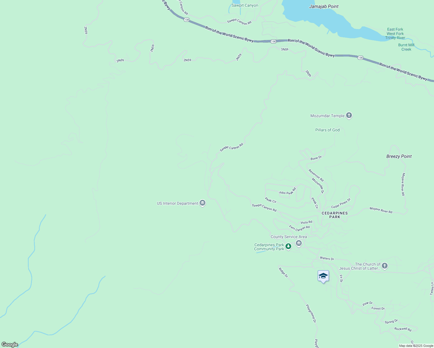 map of restaurants, bars, coffee shops, grocery stores, and more near 4 Sawpit Canyon Road in San Bernardino