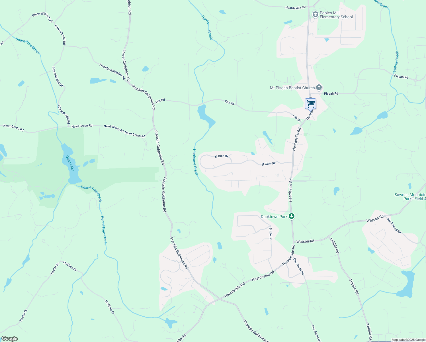 map of restaurants, bars, coffee shops, grocery stores, and more near 6715 North Glen Drive in Cumming