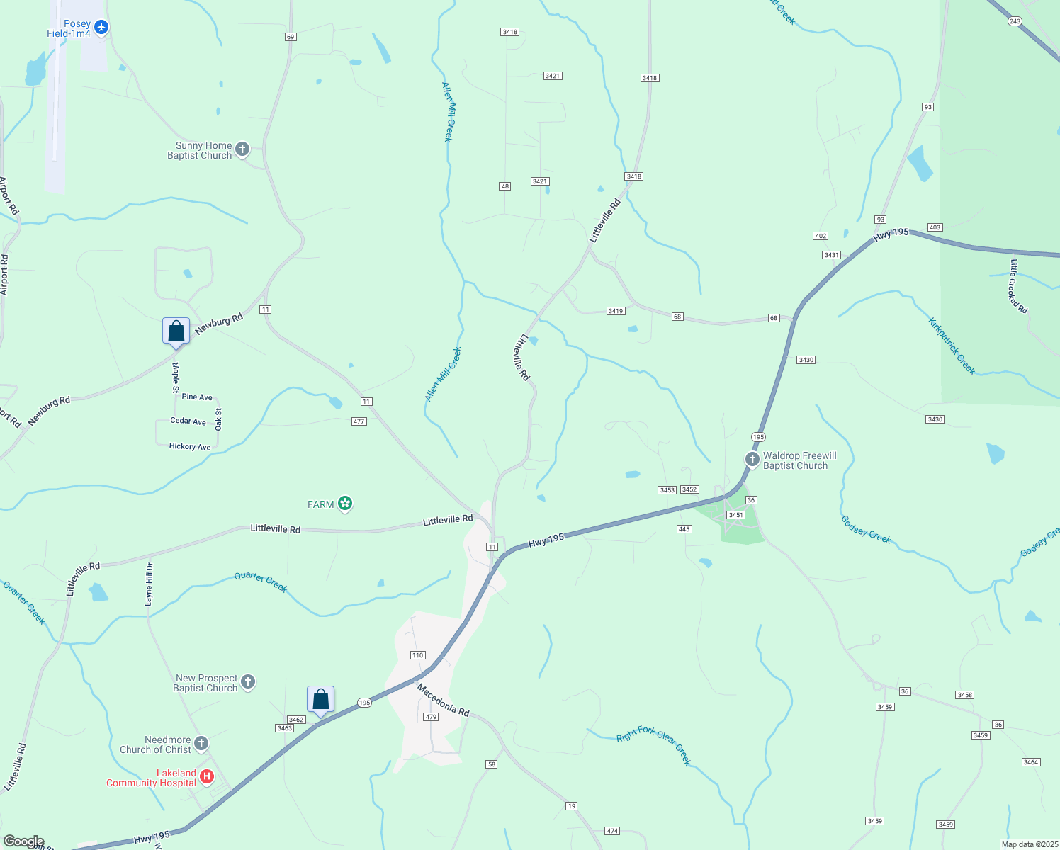 map of restaurants, bars, coffee shops, grocery stores, and more near 424 Littleville Road in Haleyville