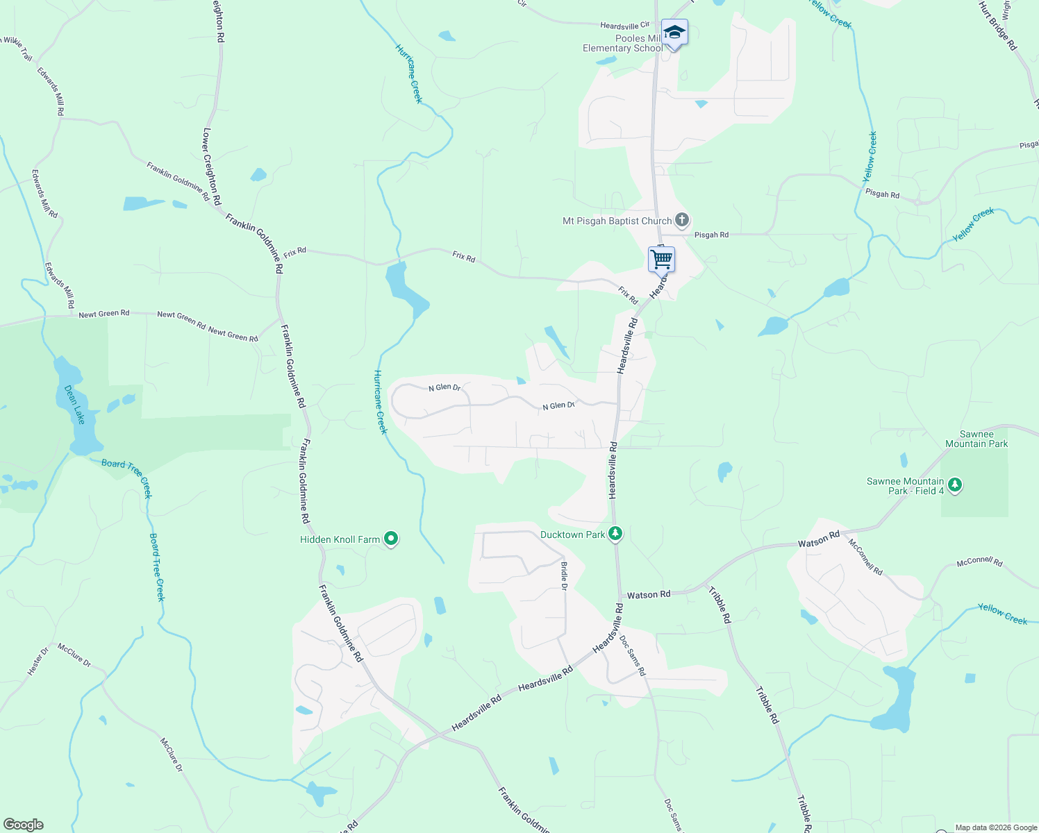 map of restaurants, bars, coffee shops, grocery stores, and more near 6288 Hawkins Dr in Cumming