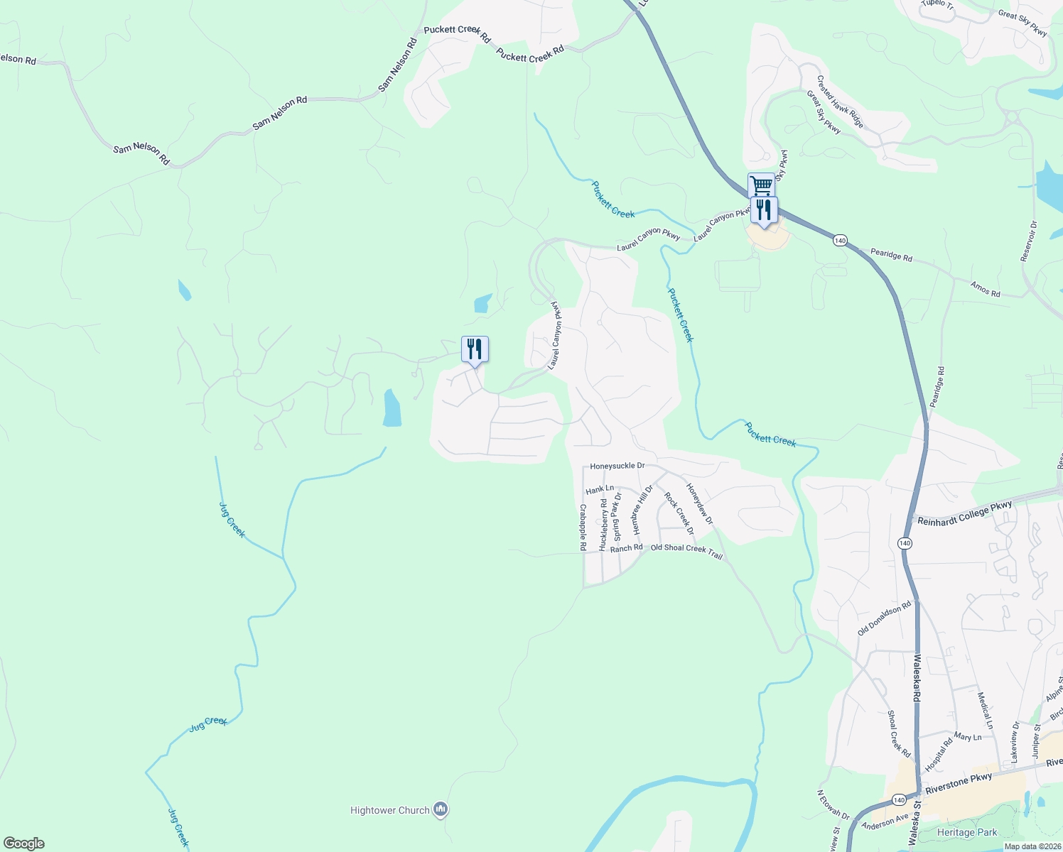 map of restaurants, bars, coffee shops, grocery stores, and more near 226 Balsam Dr in Canton