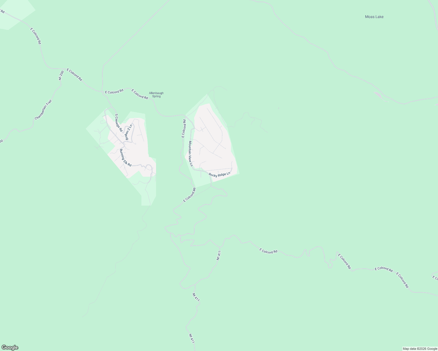 map of restaurants, bars, coffee shops, grocery stores, and more near Rocky Ridge Lane in Gila County