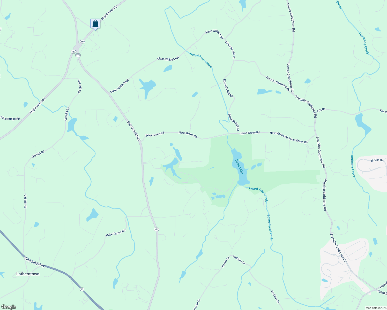 map of restaurants, bars, coffee shops, grocery stores, and more near 113 Hawks Court in Ball Ground