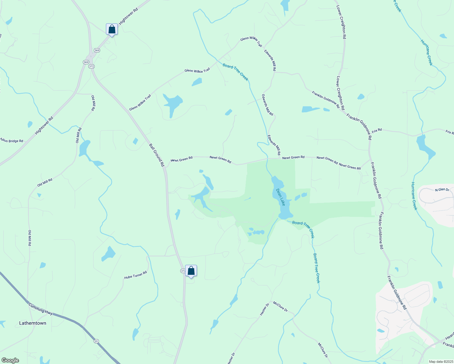 map of restaurants, bars, coffee shops, grocery stores, and more near 113 Hawks Court in Ball Ground