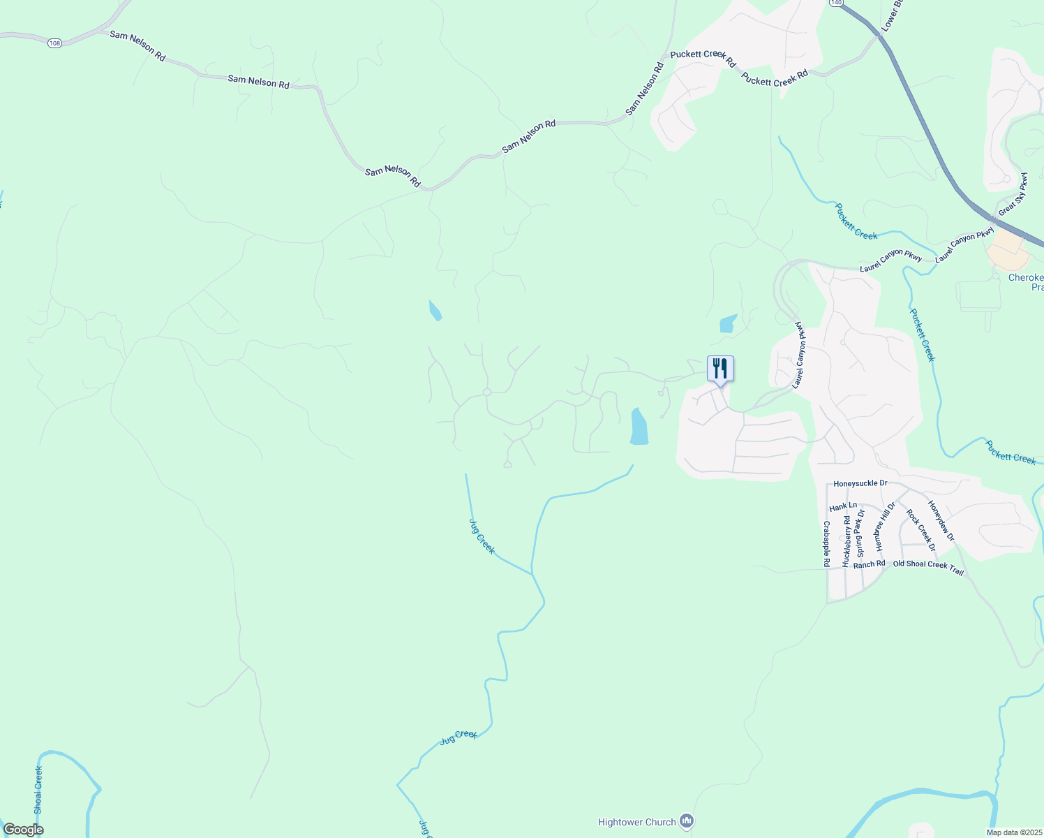 map of restaurants, bars, coffee shops, grocery stores, and more near 722 Laurel Canyon Parkway in Canton