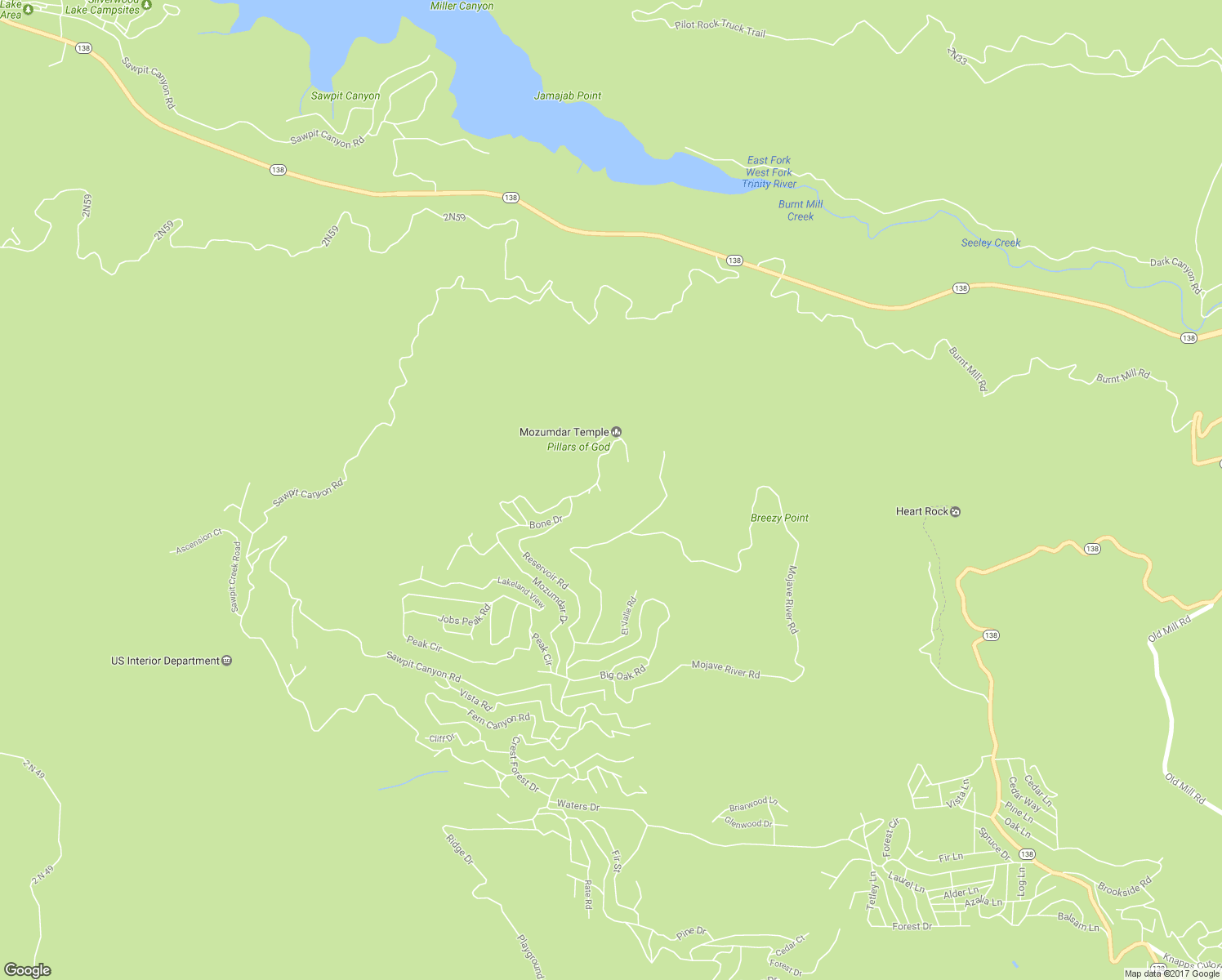 map of restaurants, bars, coffee shops, grocery stores, and more near 737 Sand Hill Road in Crestline