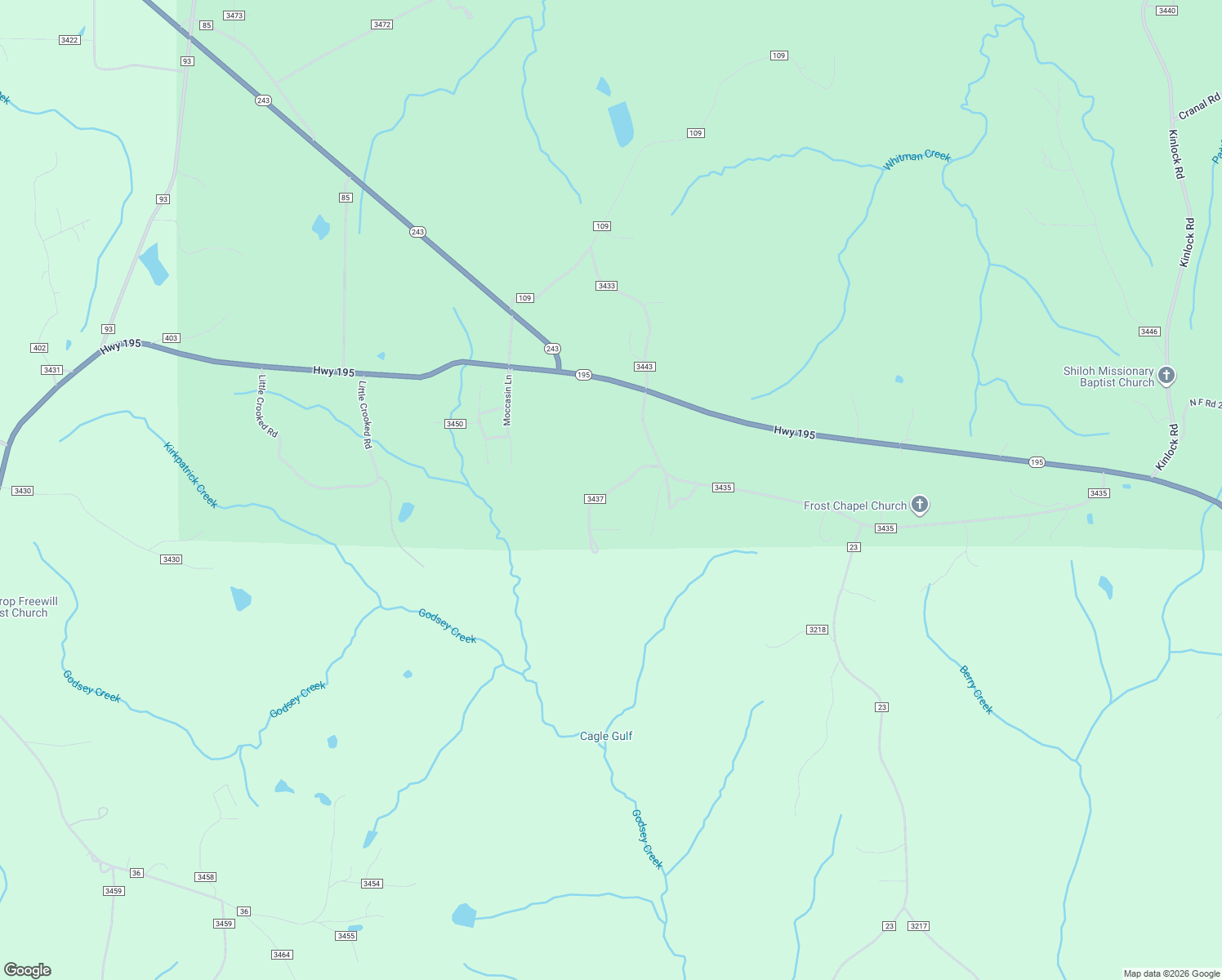 map of restaurants, bars, coffee shops, grocery stores, and more near County Road 3437 in Winston County