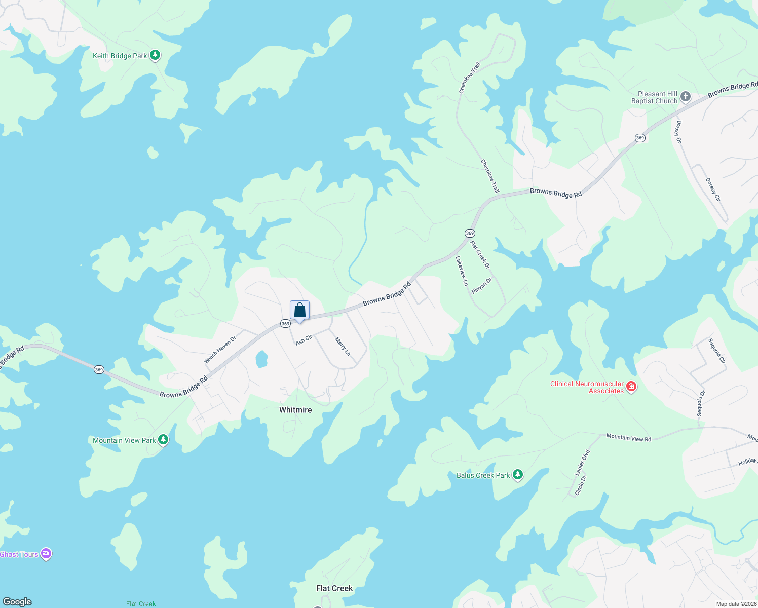 map of restaurants, bars, coffee shops, grocery stores, and more near 4873 Browns Bridge Rd in Gainesville