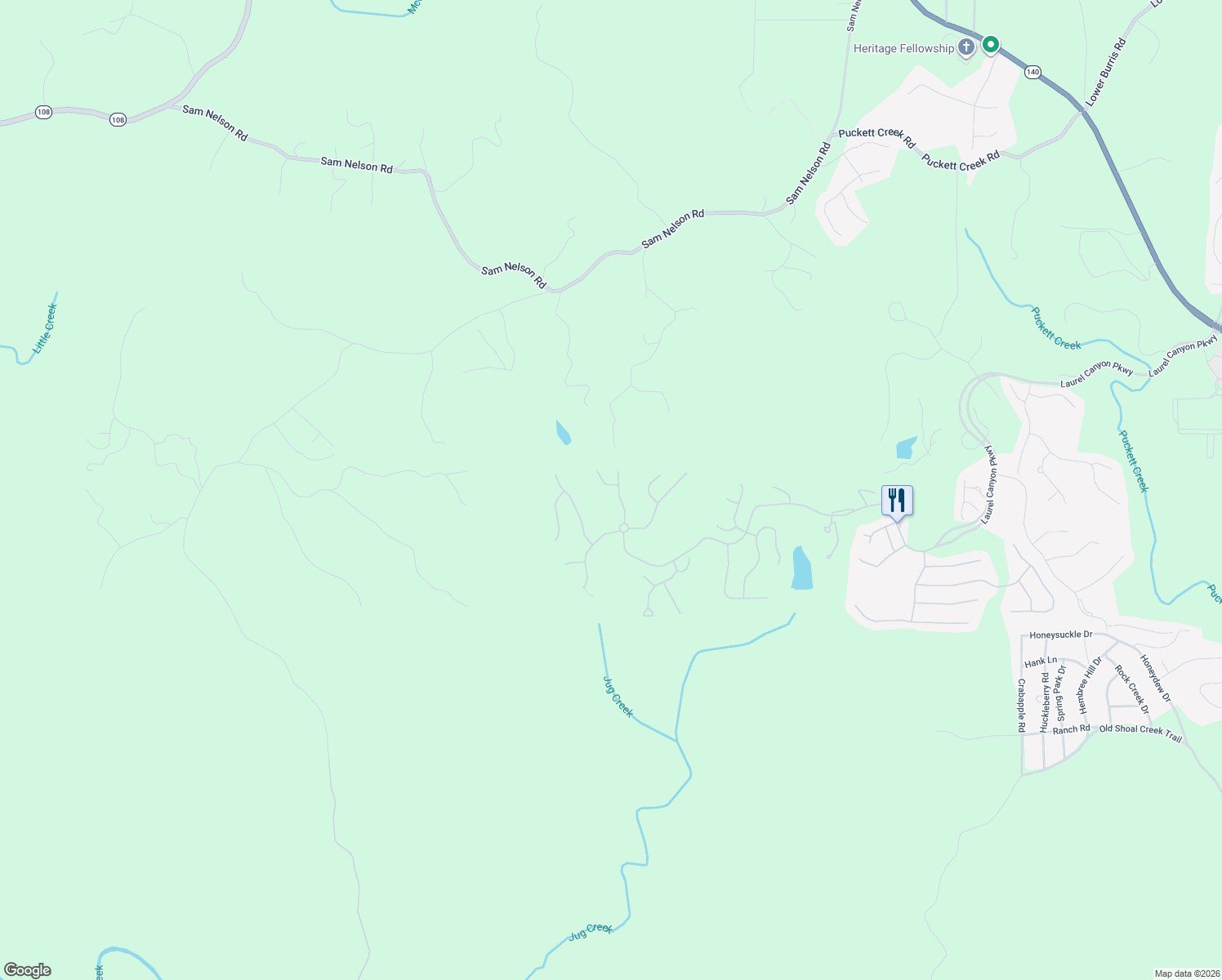 map of restaurants, bars, coffee shops, grocery stores, and more near 203 Laurel Creek Court in Canton