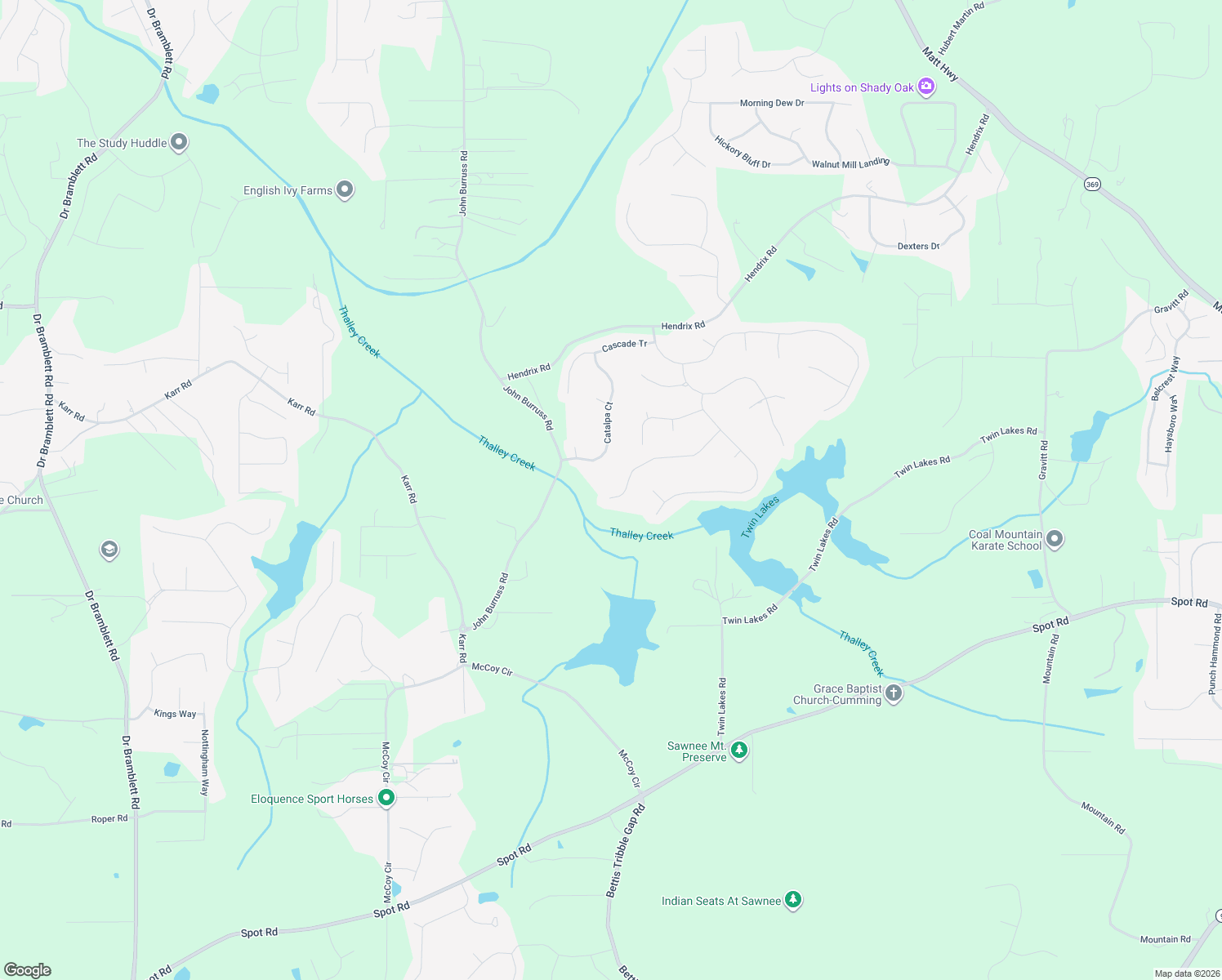map of restaurants, bars, coffee shops, grocery stores, and more near 6160 Overlook Park Drive in Cumming