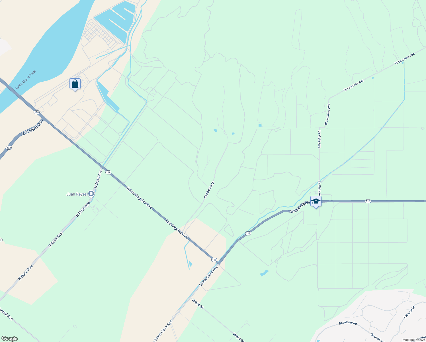map of restaurants, bars, coffee shops, grocery stores, and more near 4161 Clubhouse Drive in Somis