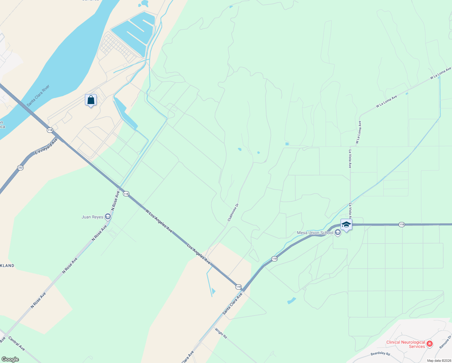 map of restaurants, bars, coffee shops, grocery stores, and more near 4287 Skywalker Drive in Somis