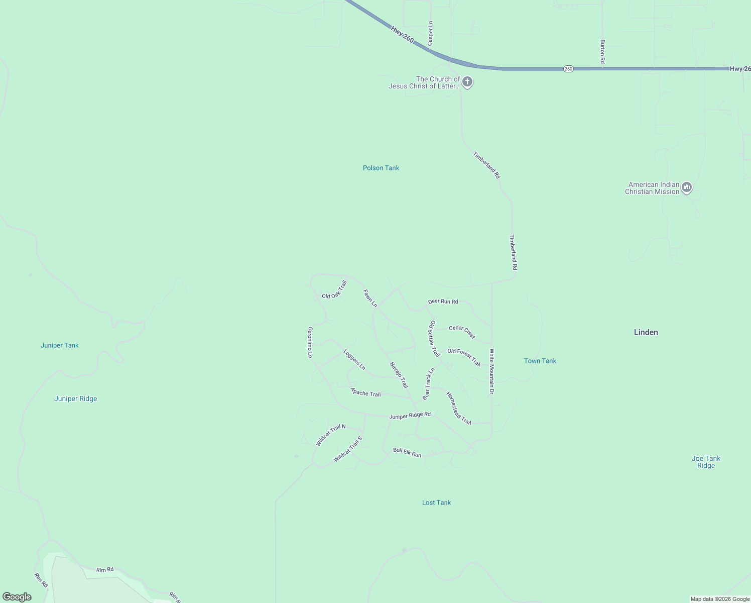 map of restaurants, bars, coffee shops, grocery stores, and more near 964 Navajo Trail in Show Low