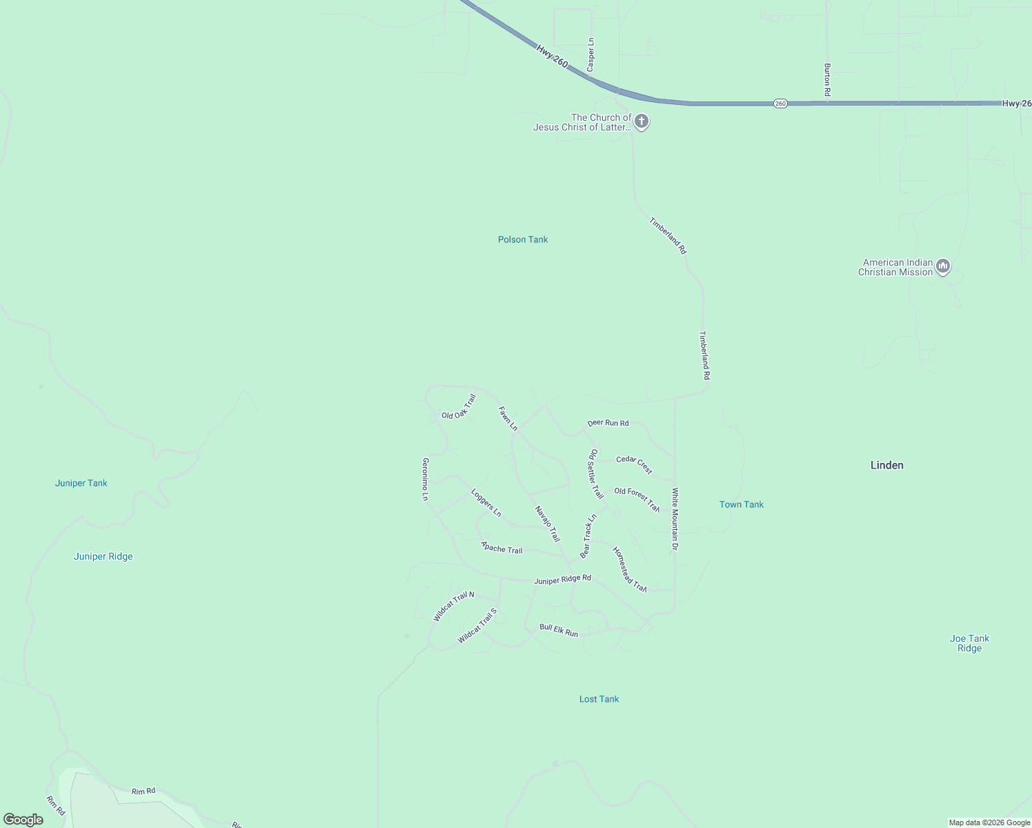 map of restaurants, bars, coffee shops, grocery stores, and more near 964 Navajo Trail in Show Low