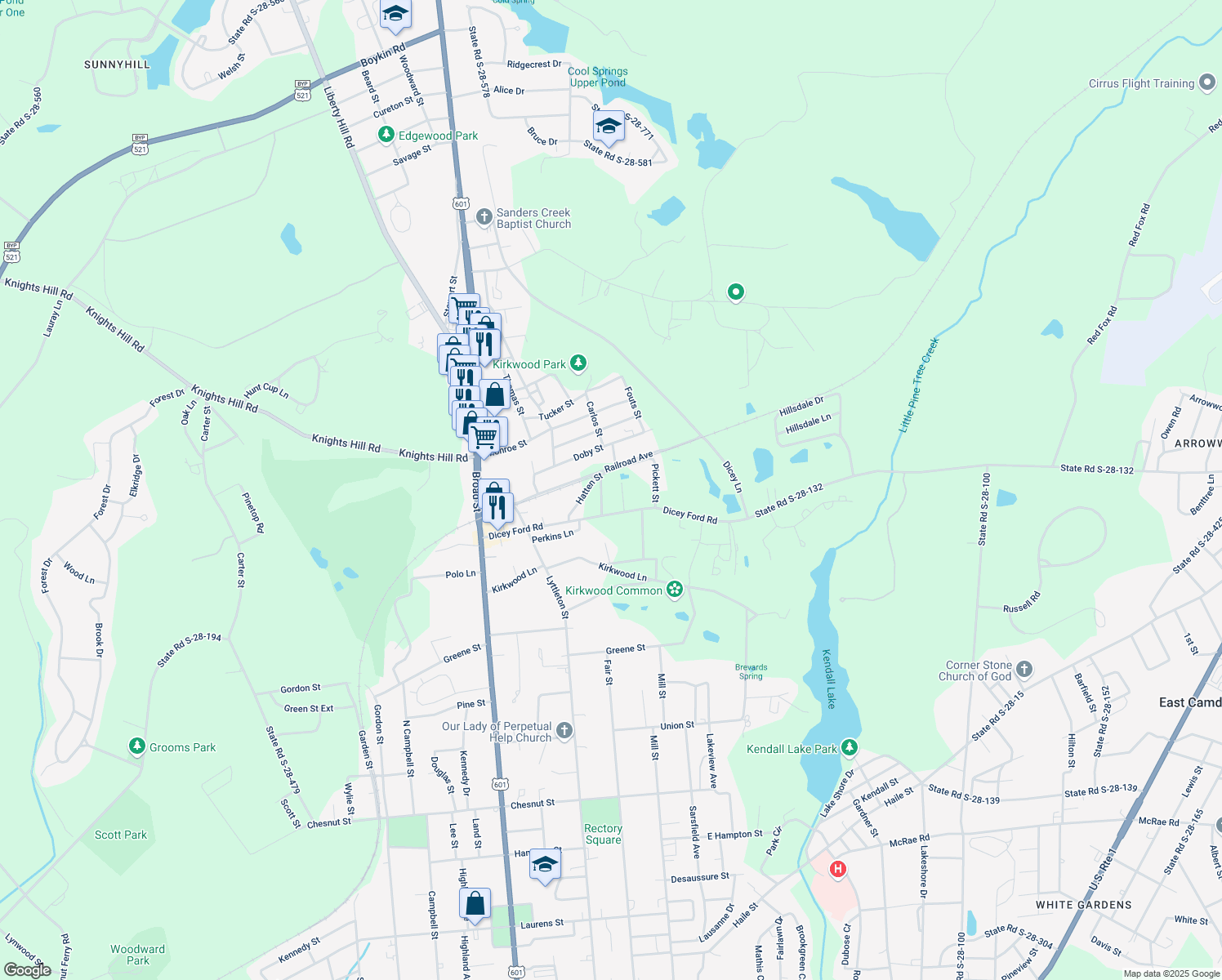 map of restaurants, bars, coffee shops, grocery stores, and more near 2210 Williams Street in Camden