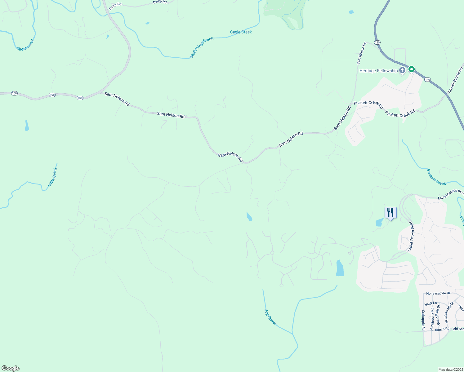 map of restaurants, bars, coffee shops, grocery stores, and more near 415 Hulsey tr in Canton
