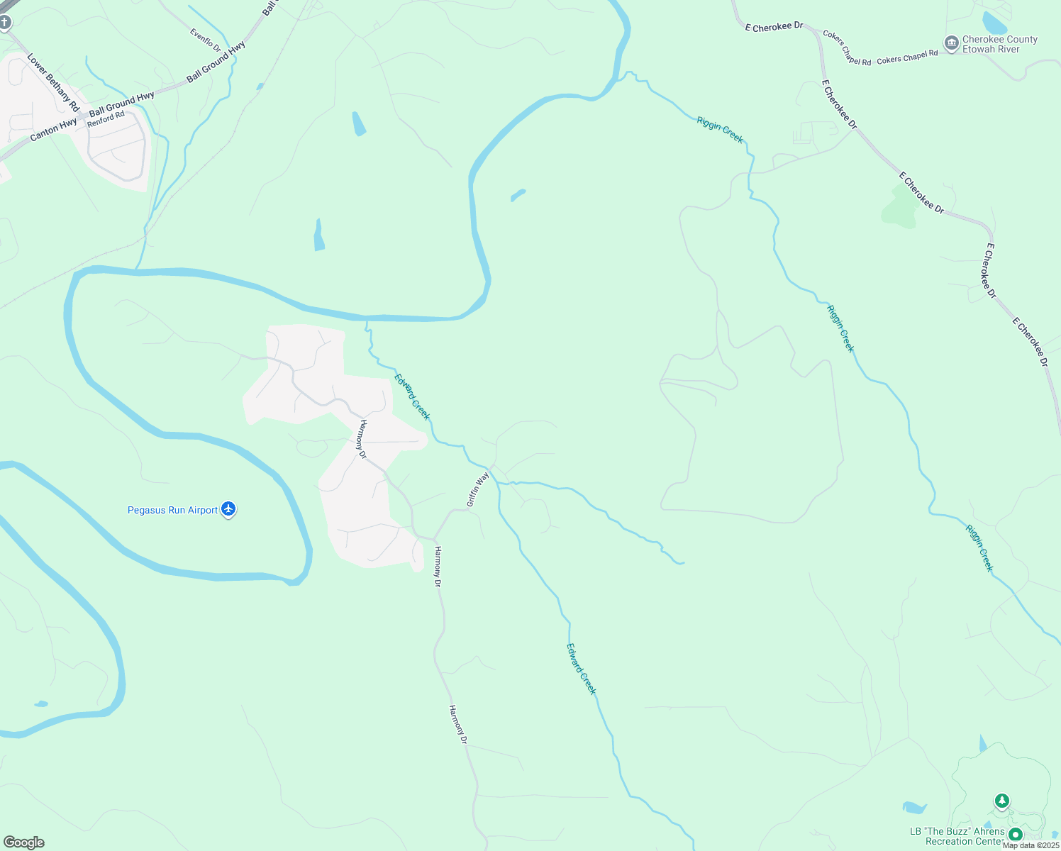 map of restaurants, bars, coffee shops, grocery stores, and more near 134 Griffin Way in Canton