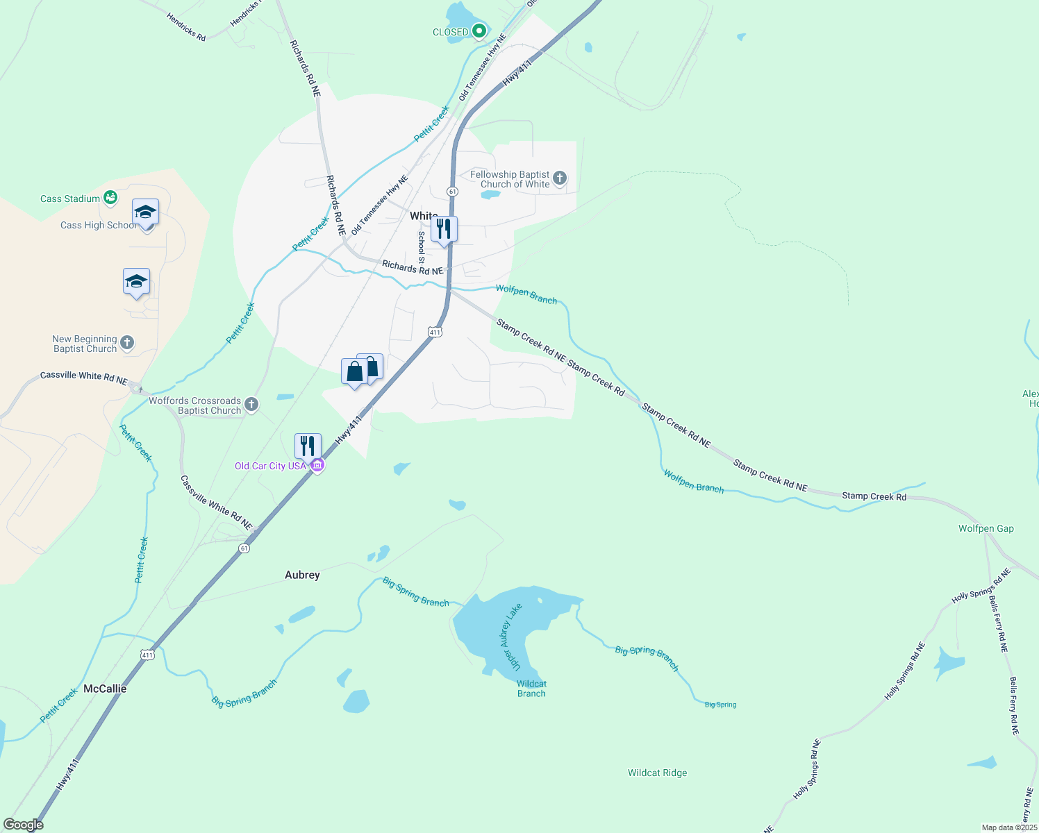 map of restaurants, bars, coffee shops, grocery stores, and more near 46 Centerport Drive in White