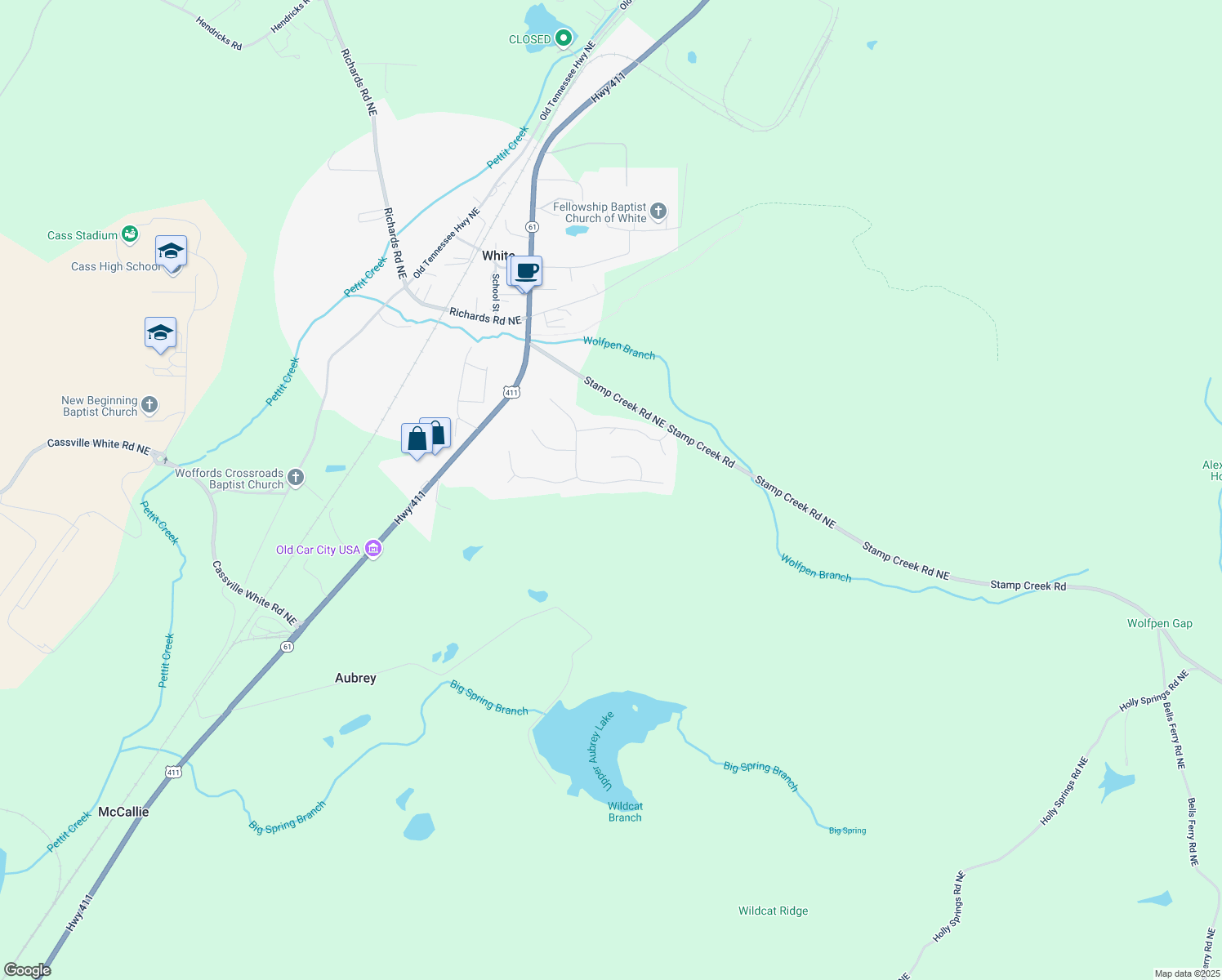 map of restaurants, bars, coffee shops, grocery stores, and more near 46 Centerport Drive in White