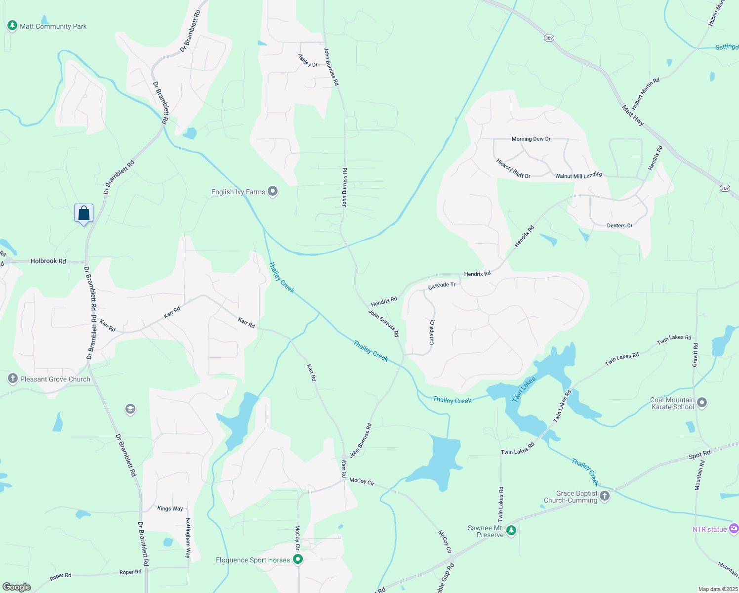 map of restaurants, bars, coffee shops, grocery stores, and more near 5315 Hendrix Road in Cumming