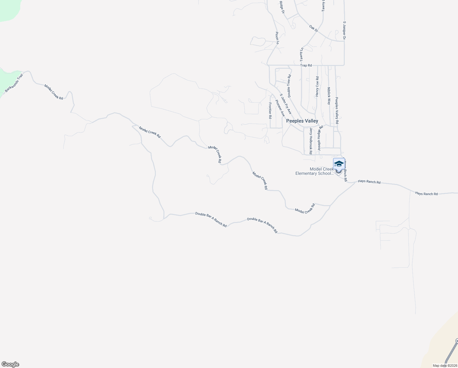 map of restaurants, bars, coffee shops, grocery stores, and more near 17505 Model Creek Road in Peeples Valley
