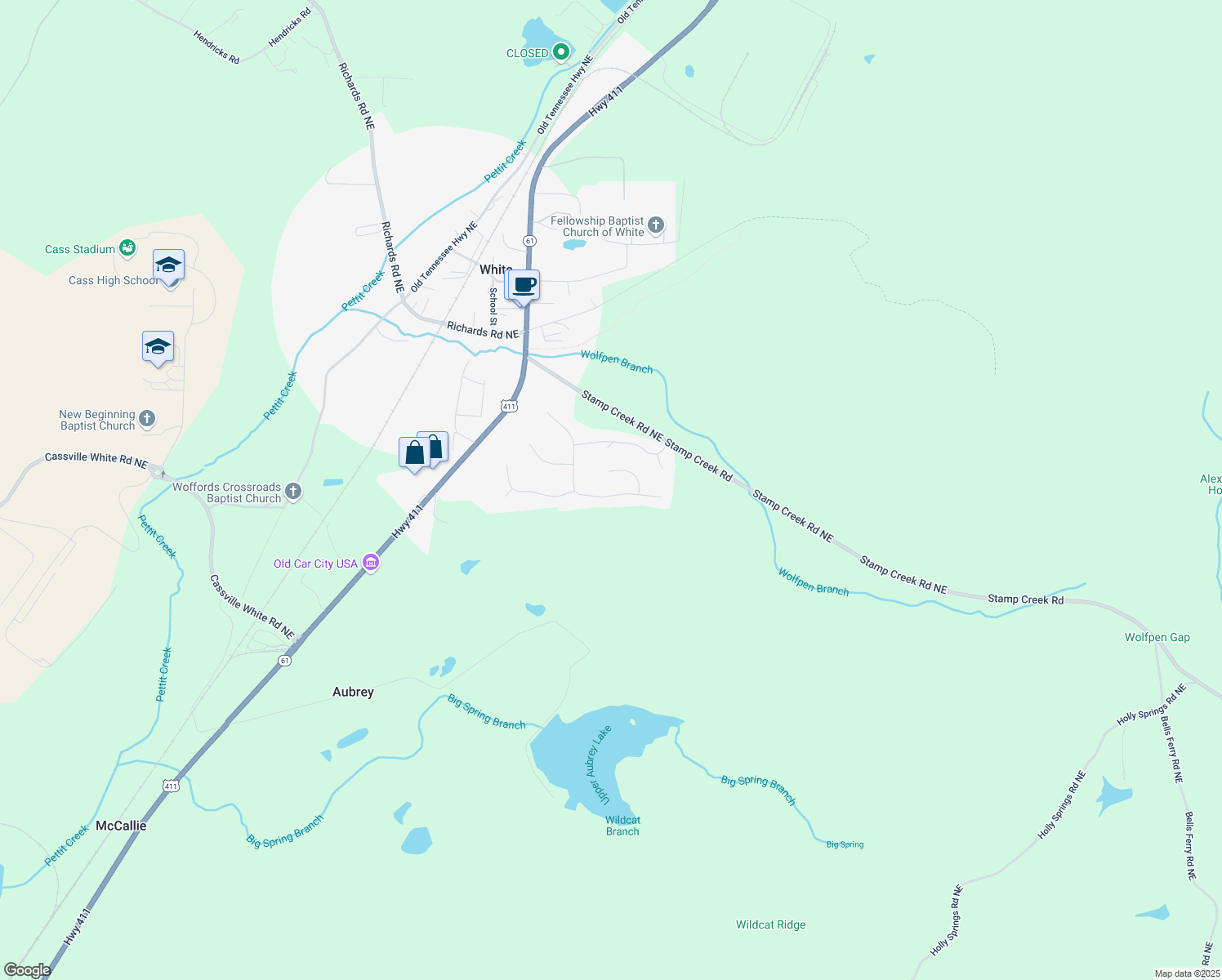 map of restaurants, bars, coffee shops, grocery stores, and more near 47 Centerport Drive in White
