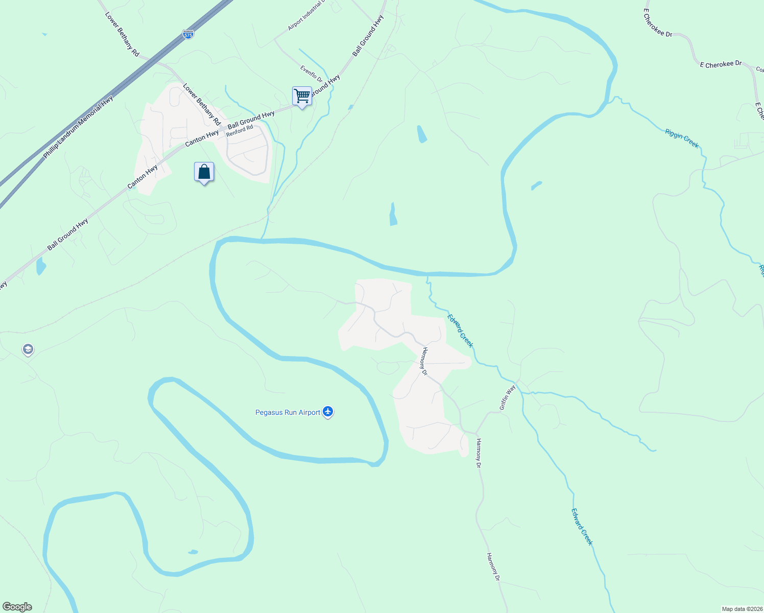 map of restaurants, bars, coffee shops, grocery stores, and more near 403 Candler Tr in Canton