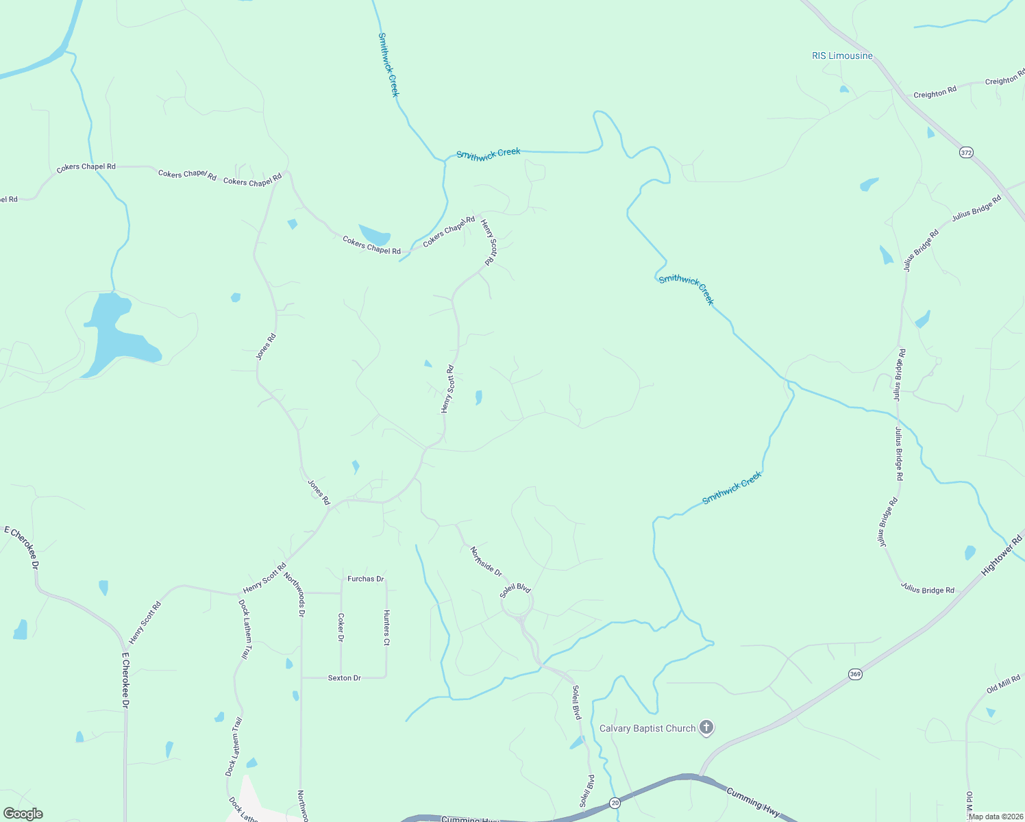 map of restaurants, bars, coffee shops, grocery stores, and more near 2200 Heath Drive in Ball Ground