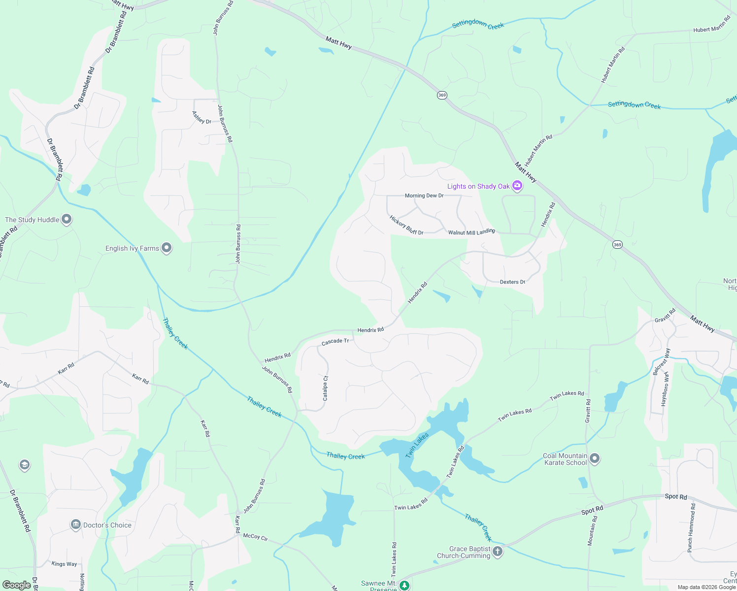 map of restaurants, bars, coffee shops, grocery stores, and more near 5850 Cool Springs Dr in Cumming