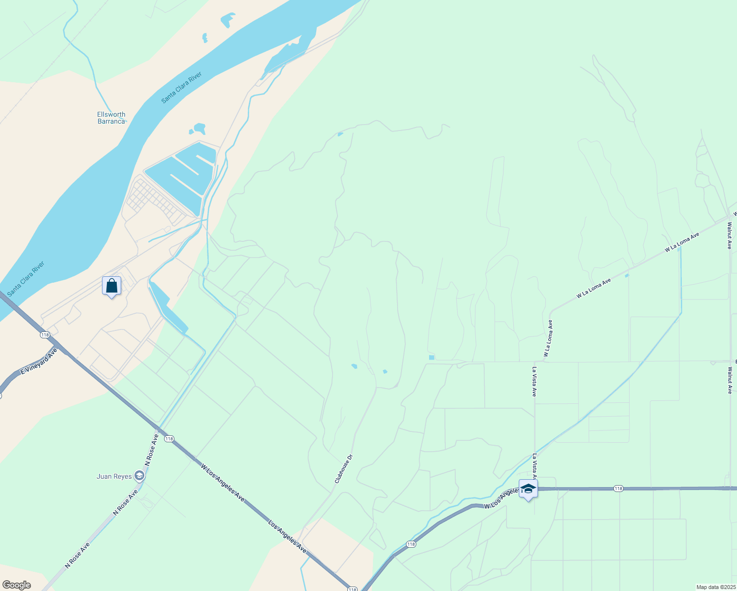 map of restaurants, bars, coffee shops, grocery stores, and more near 4787 Clubhouse Drive in Somis